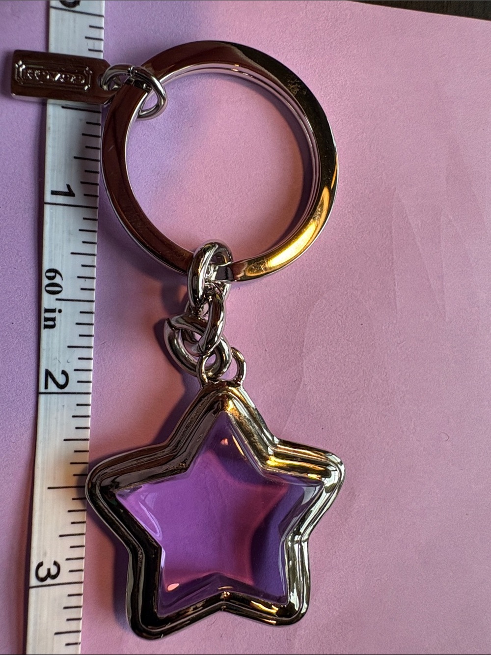 Coach Vintage Purple Star Keyring Keychain